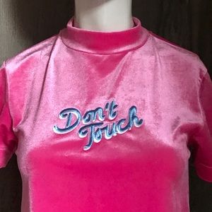 Pink Velvet Lazy Oaf Crop Top